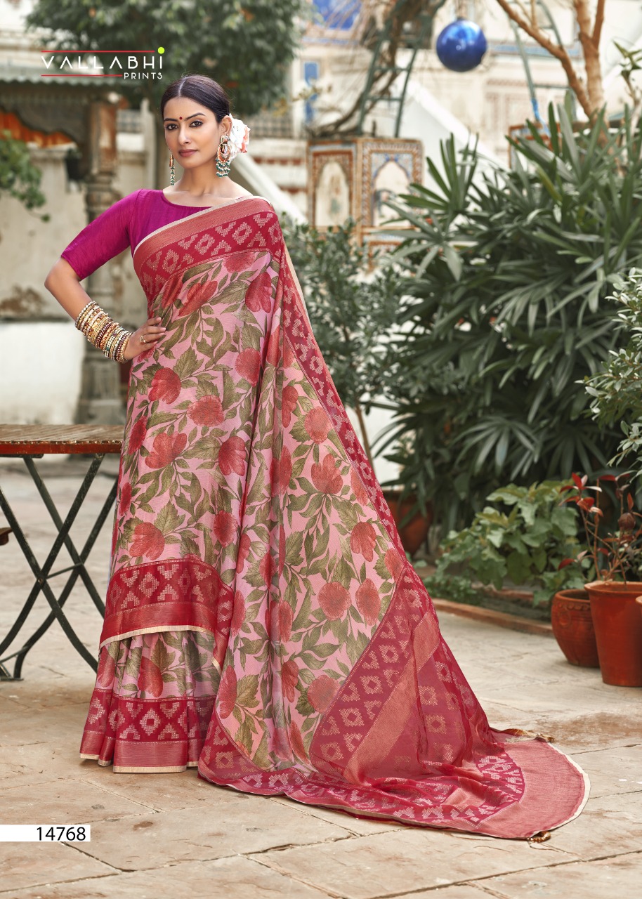 vallabhi print madhushala Brasso print astonishing saree catalog