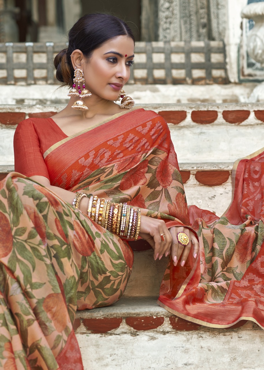 vallabhi print madhushala Brasso print astonishing saree catalog