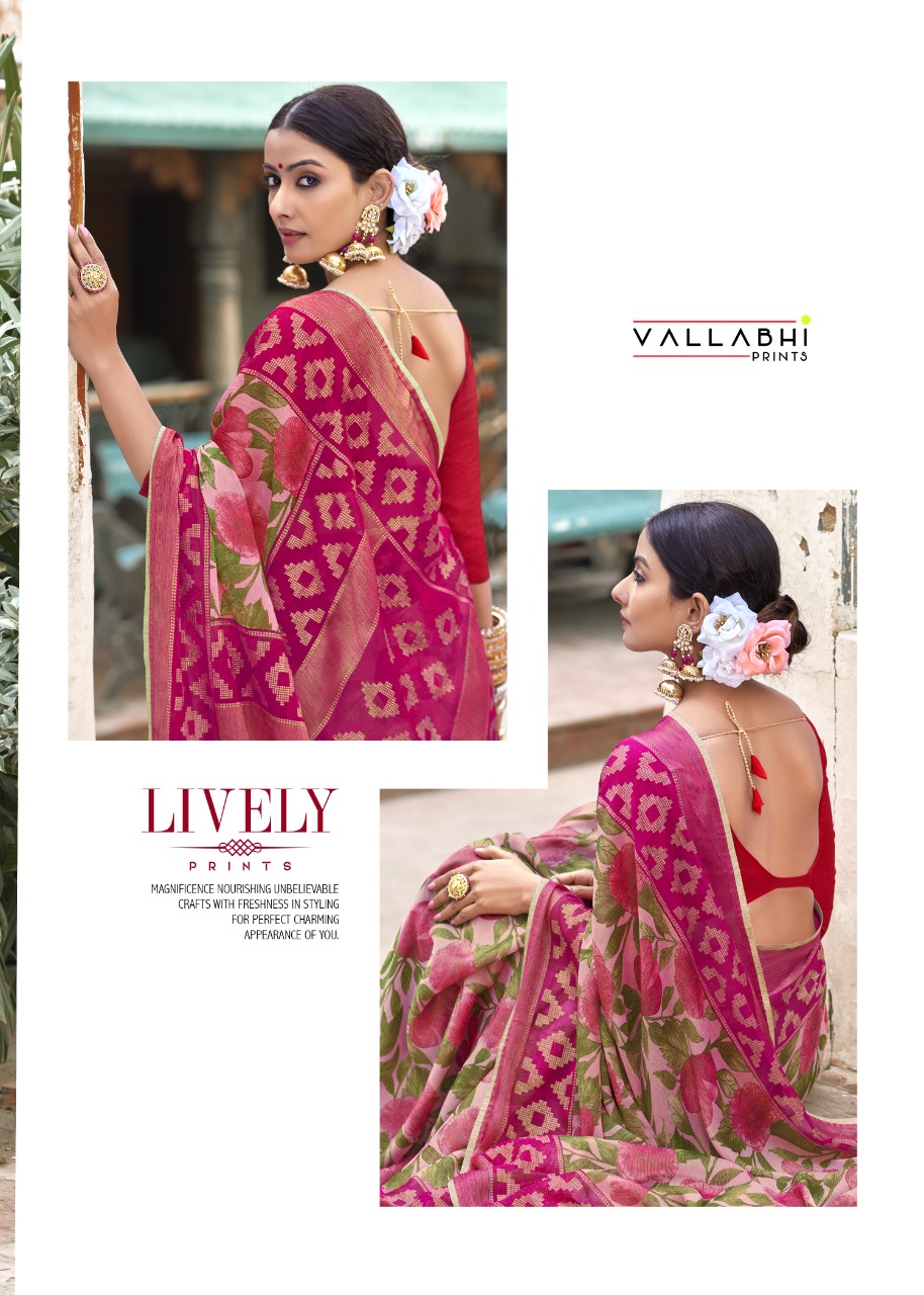 vallabhi print madhushala Brasso print astonishing saree catalog