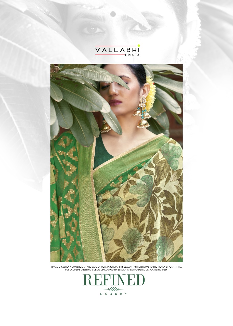 vallabhi print madhushala Brasso print astonishing saree catalog