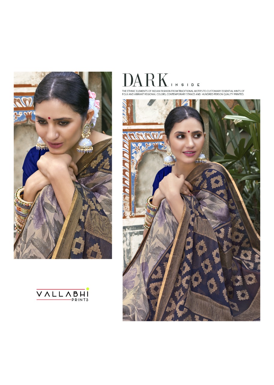 vallabhi print madhushala Brasso print astonishing saree catalog