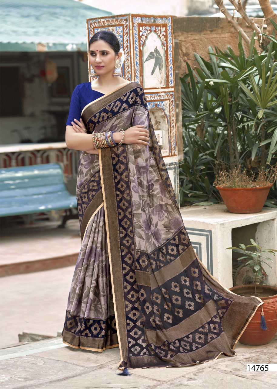 vallabhi print madhushala Brasso print astonishing saree catalog