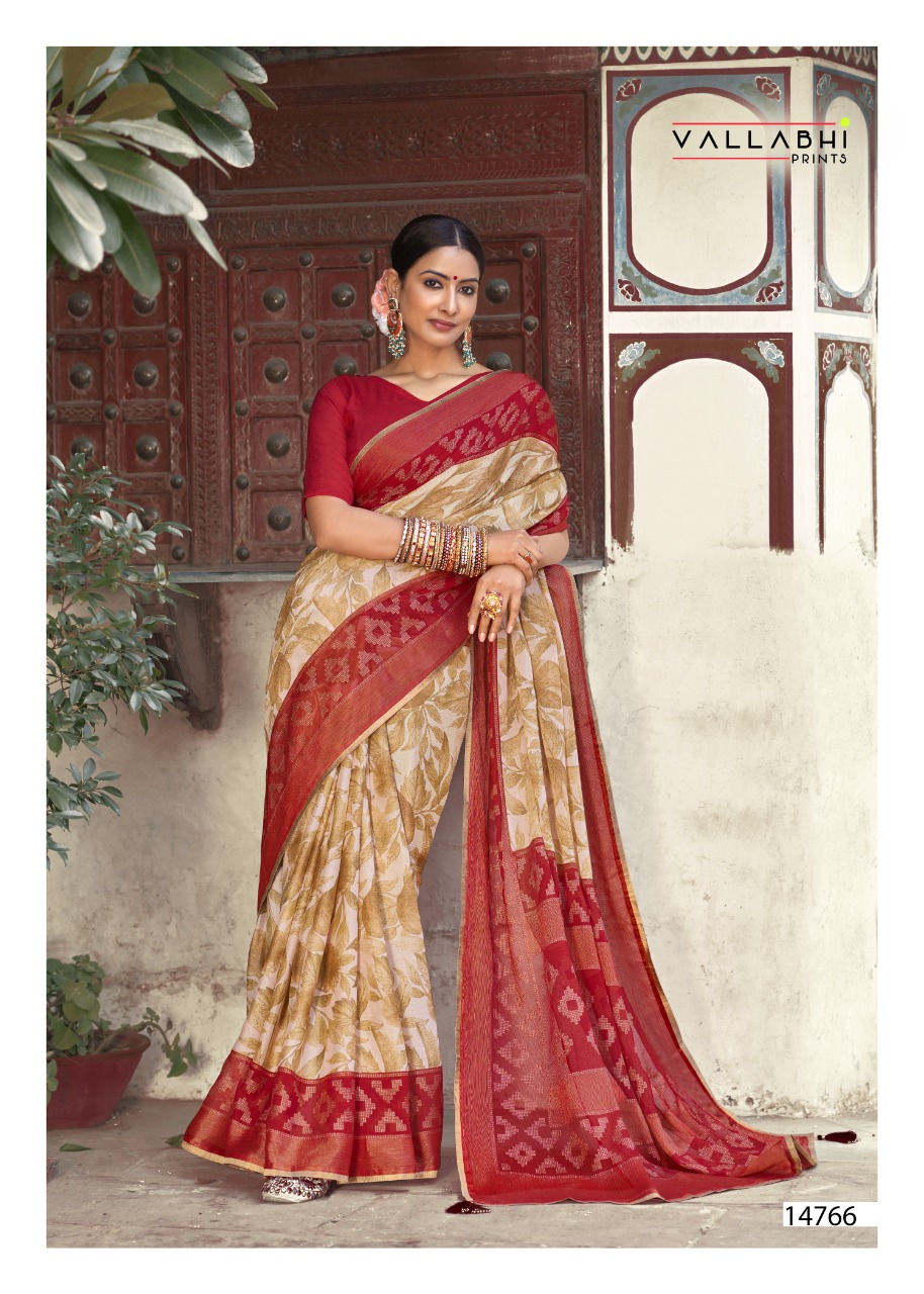 vallabhi print madhushala Brasso print astonishing saree catalog