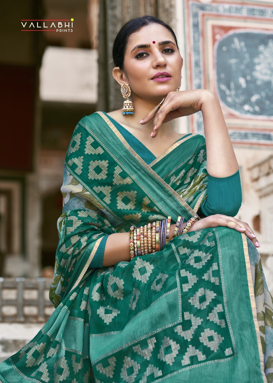 vallabhi print madhushala Brasso print astonishing saree catalog