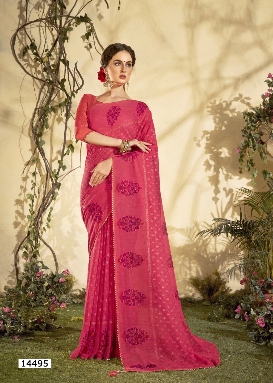 vallabhi print neeru chiffon attractive look saree catalog