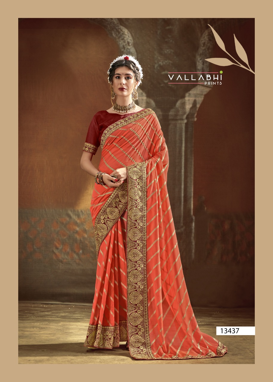 vallabhi print nitali georgette attractive look saree catalog