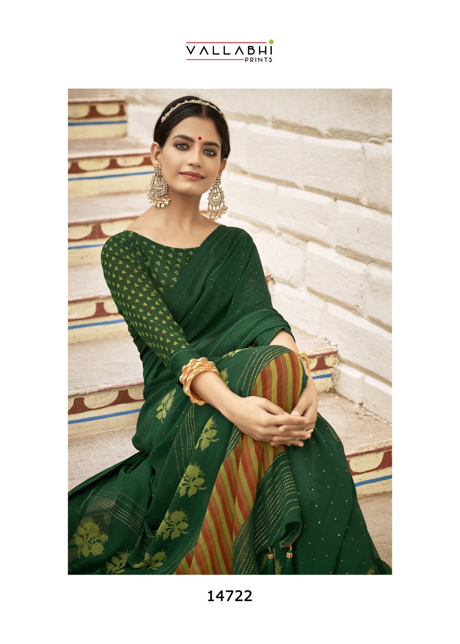 vallabhi print nysa georgette elegant look saree catalog