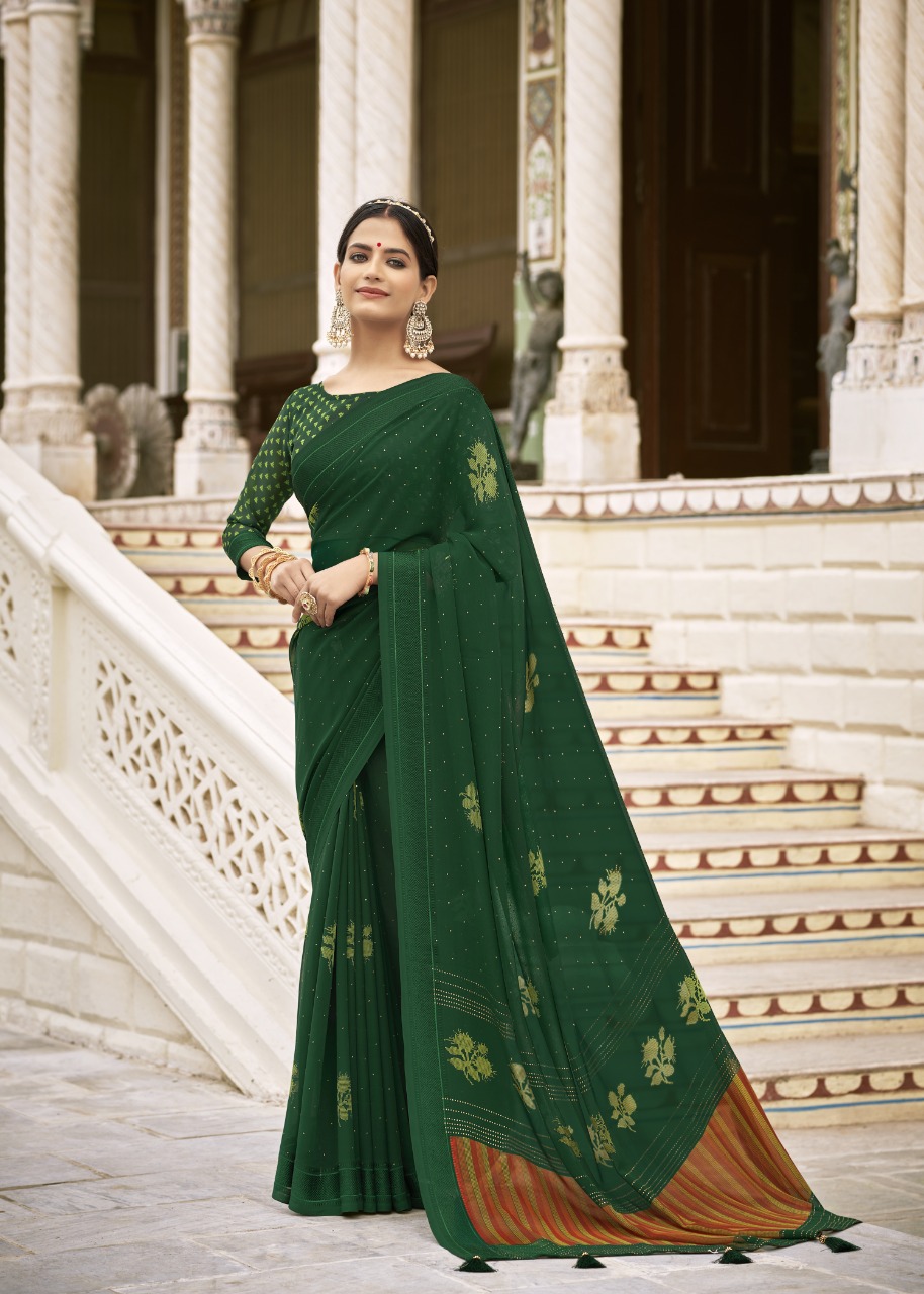 vallabhi print nysa georgette elegant look saree catalog