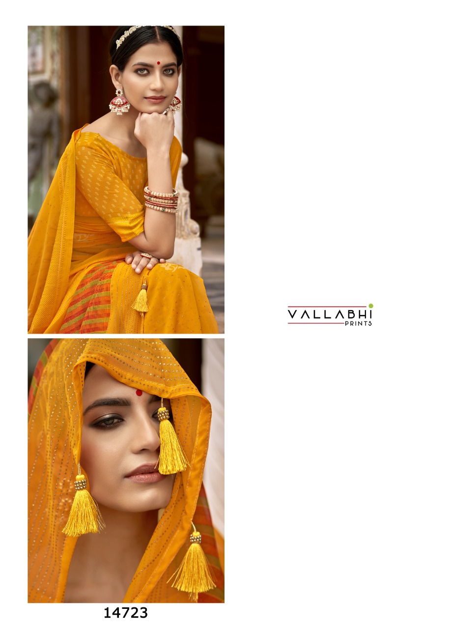 vallabhi print nysa georgette elegant look saree catalog