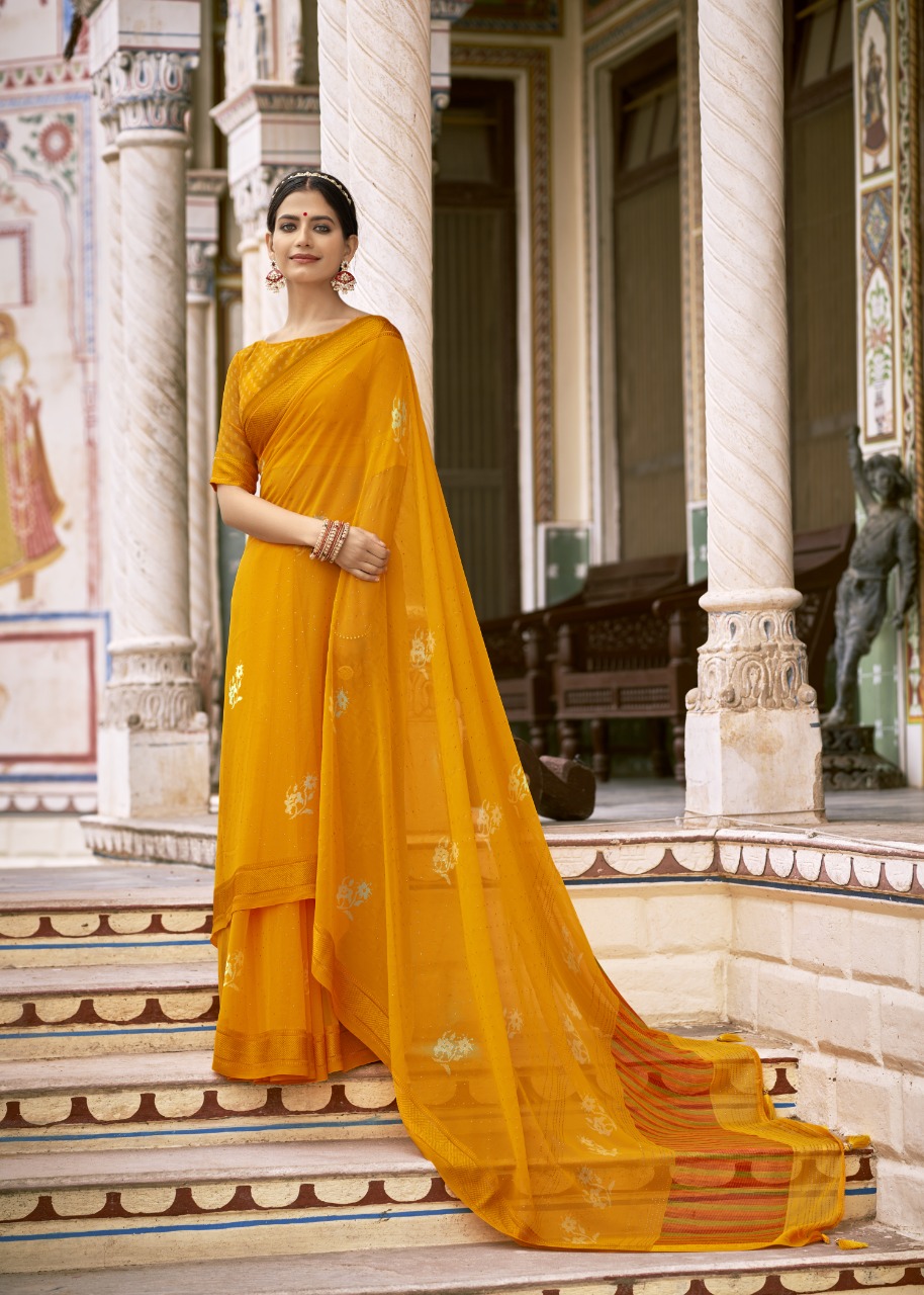 vallabhi print nysa georgette elegant look saree catalog