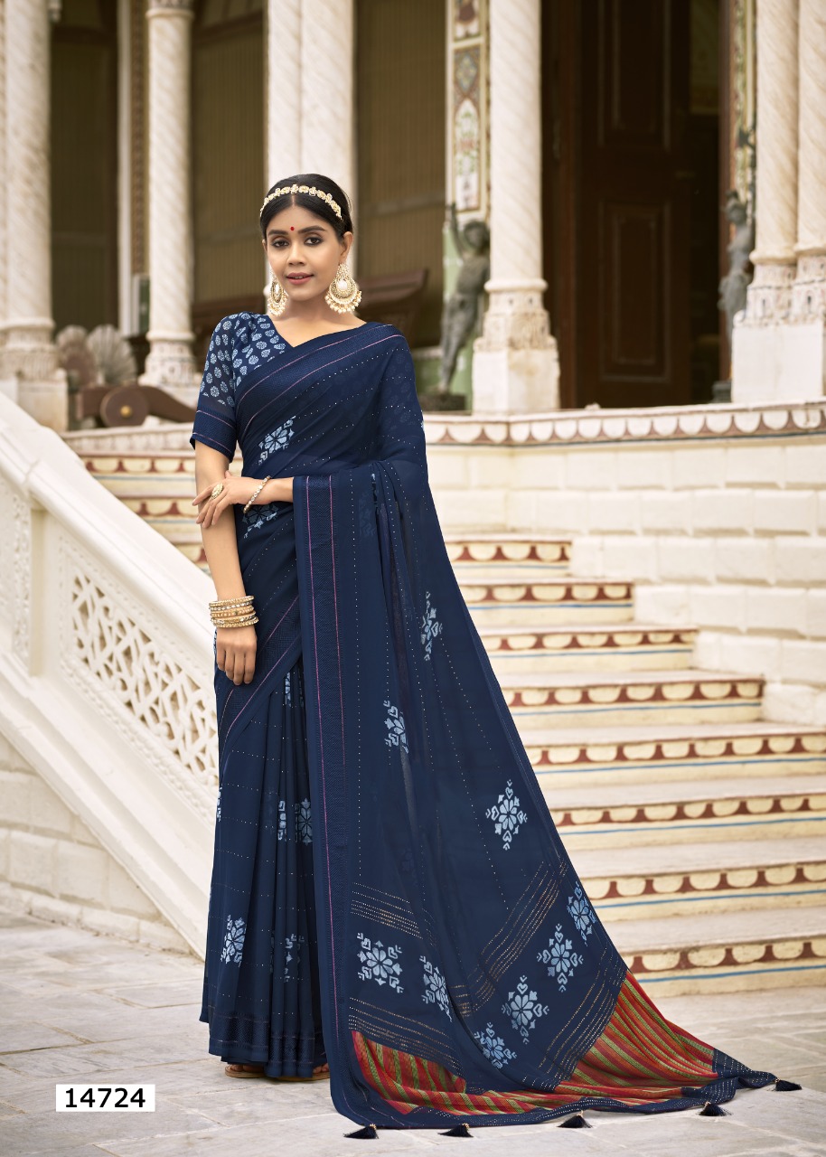 vallabhi print nysa georgette elegant look saree catalog