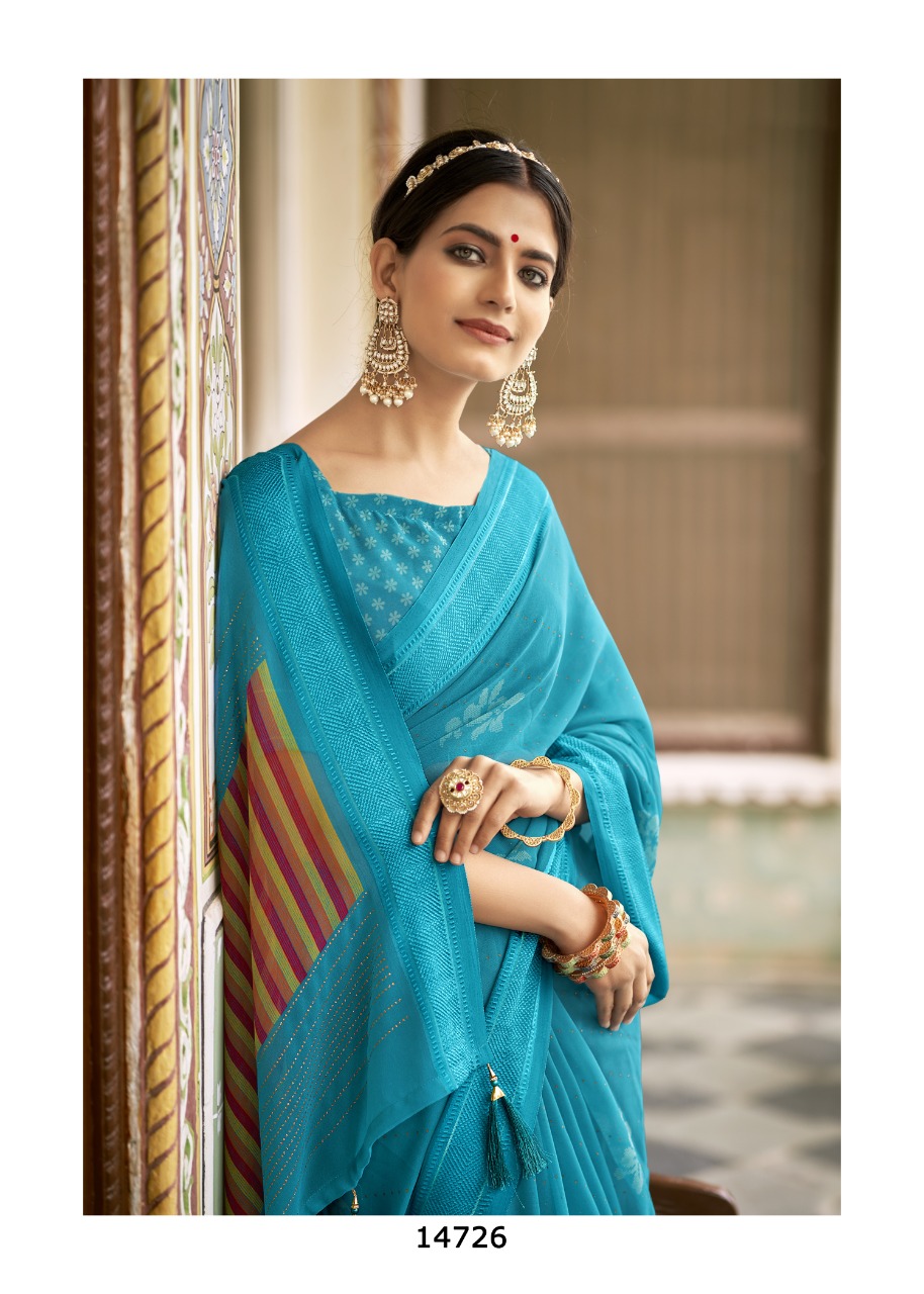 vallabhi print nysa georgette elegant look saree catalog