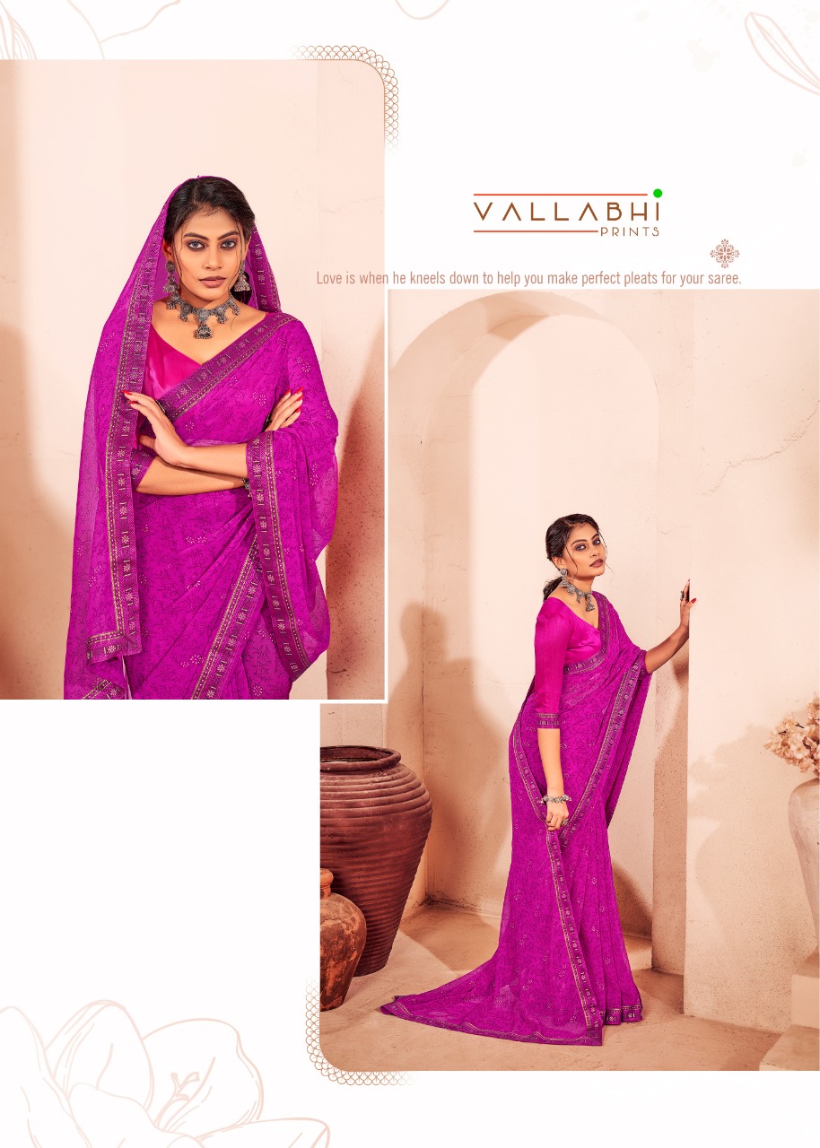 Vallabhi print prity georgette  regal look saree catalog