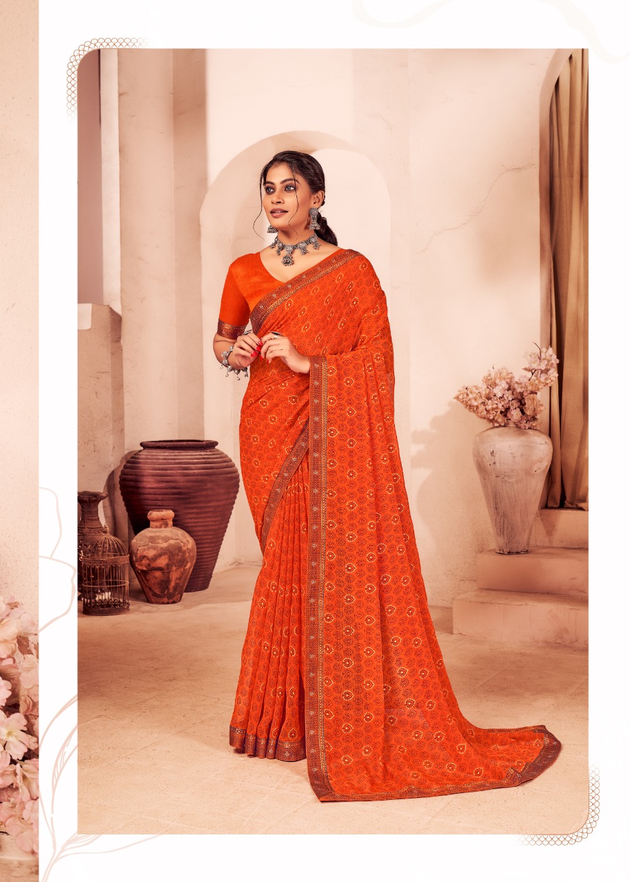 Vallabhi print prity georgette  regal look saree catalog