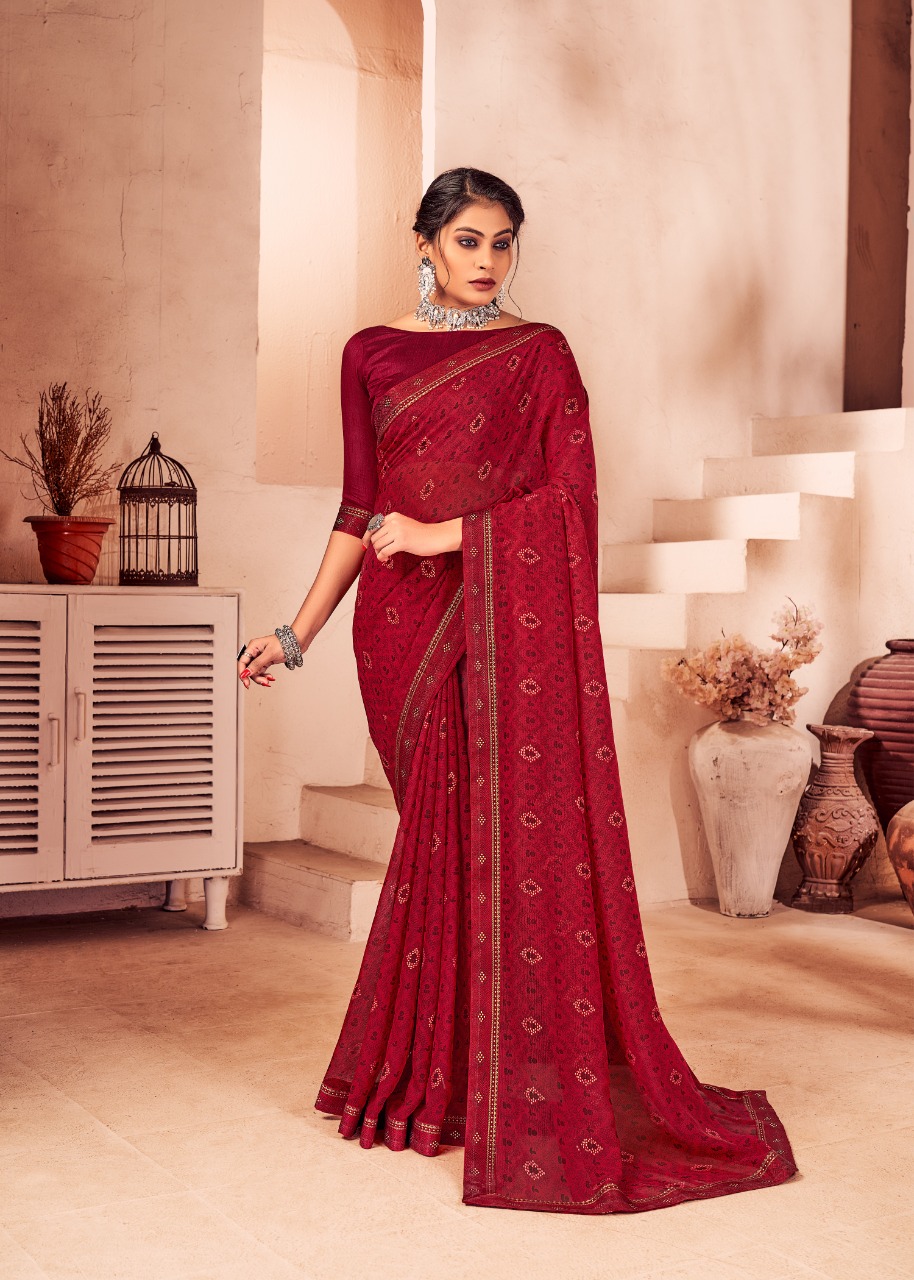 Vallabhi print prity georgette  regal look saree catalog