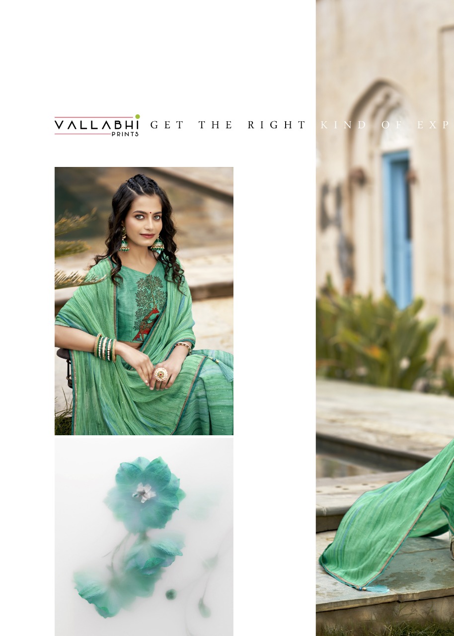 Vallabhi print rang birangi georgette regal look saree catalog