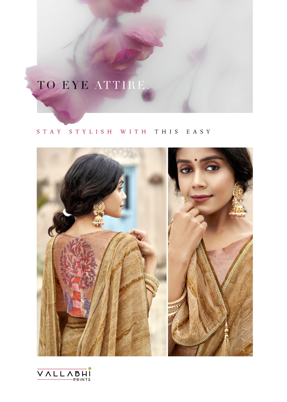 Vallabhi print rang birangi georgette regal look saree catalog