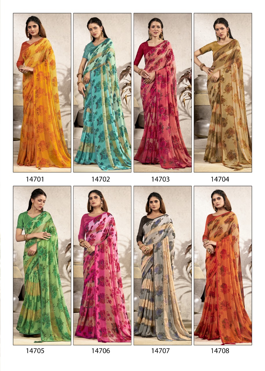 vallabhi print raseeli vol 2 georgette elegant look saree catalog