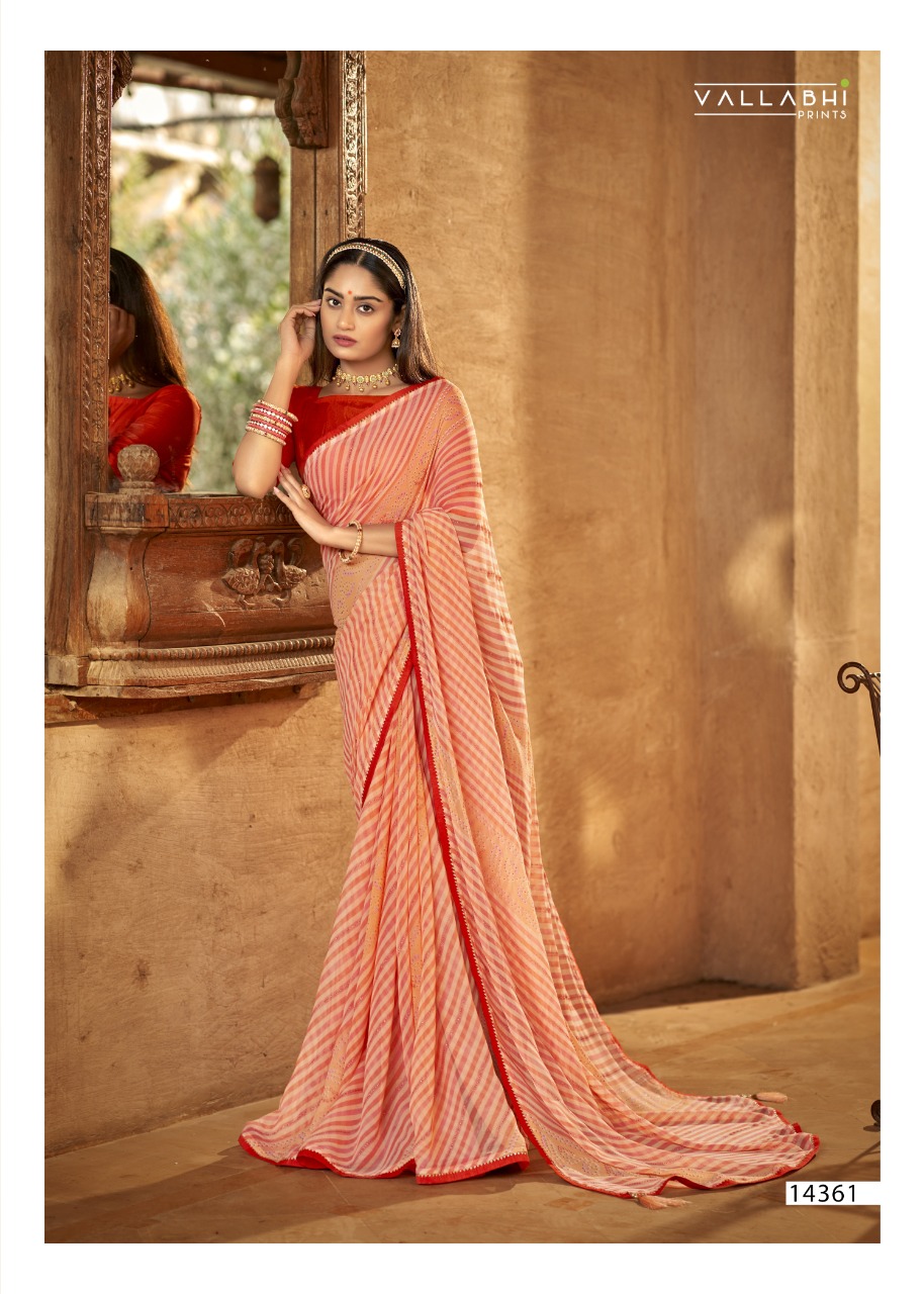 Vallabhi print sangeet georgette regal look saree catalog