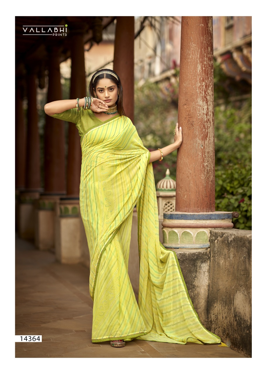 Vallabhi print sangeet georgette regal look saree catalog