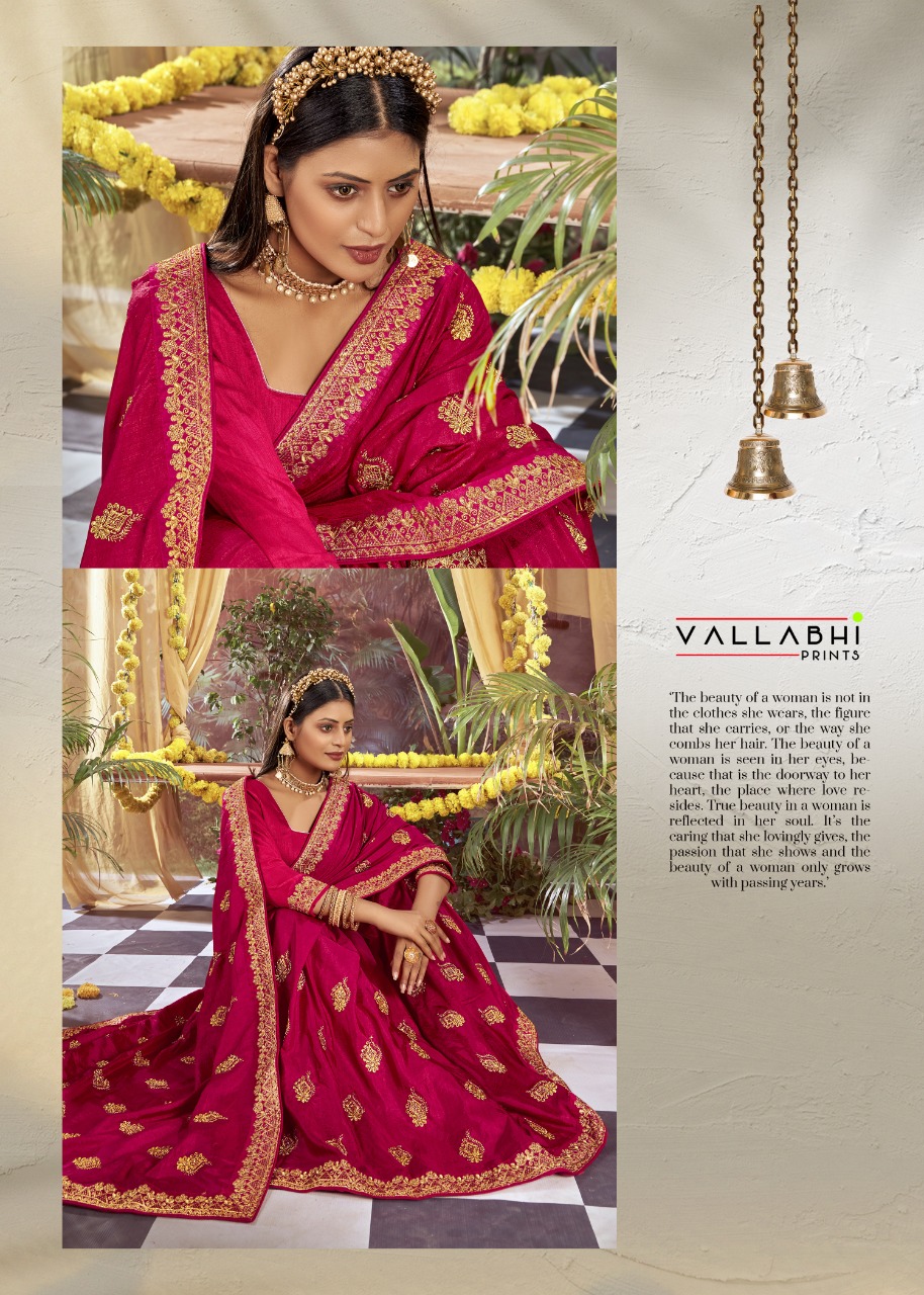 vallabhi print veedhi Vichitra Dyed graceful look saree catalog