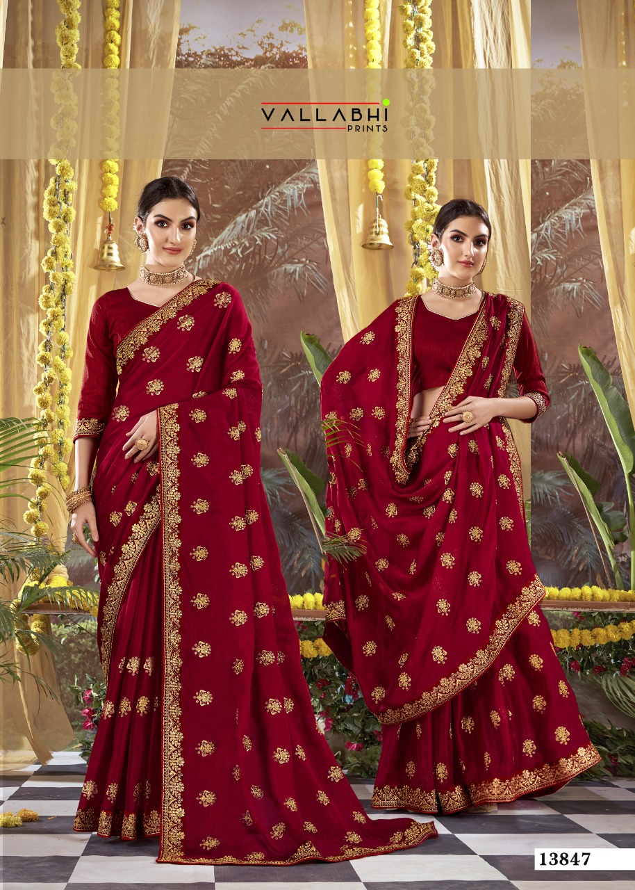 vallabhi print veedhi Vichitra Dyed graceful look saree catalog