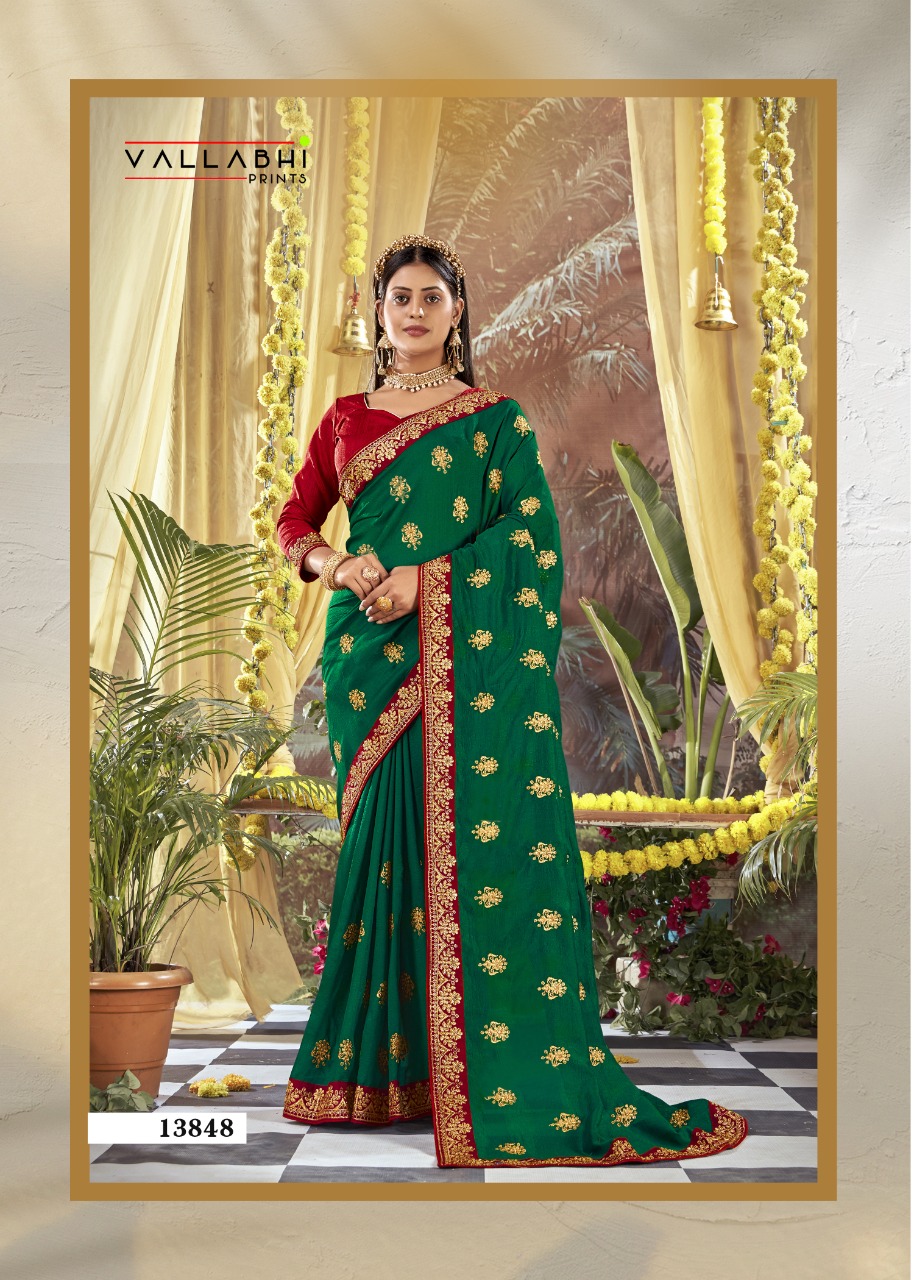 vallabhi print veedhi Vichitra Dyed graceful look saree catalog