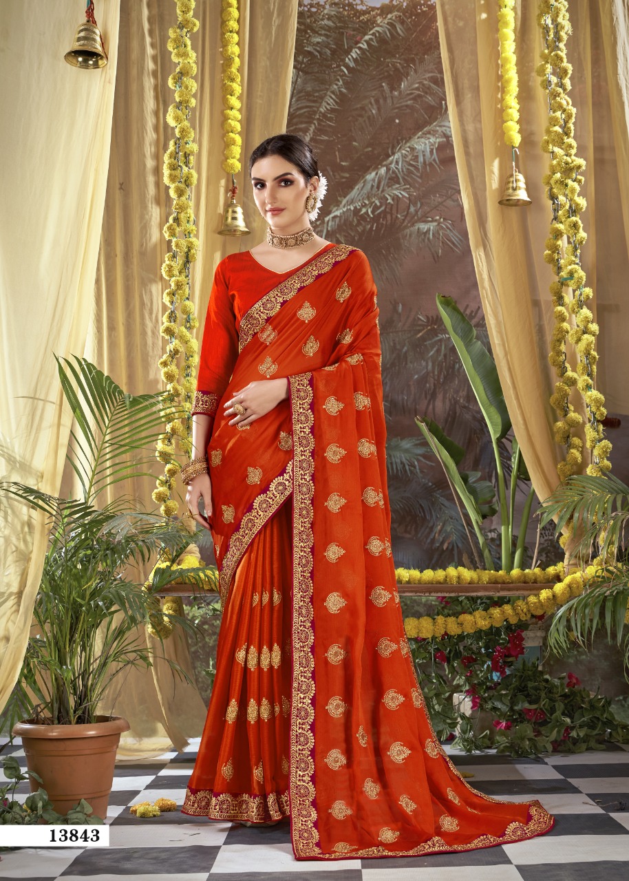 vallabhi print veedhi Vichitra Dyed graceful look saree catalog