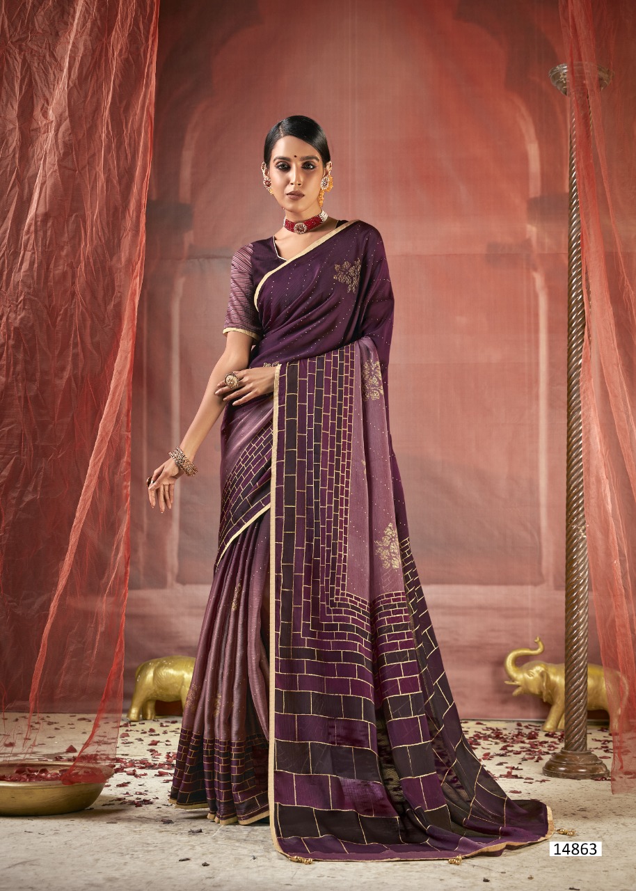 vallabhi print yatika chiffon innovative style saree catalog