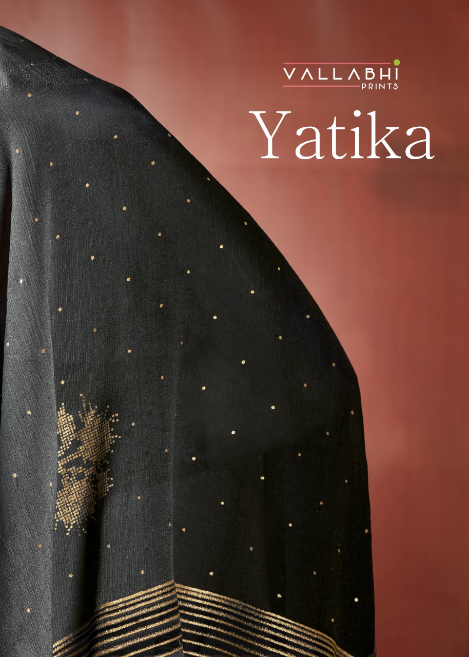 vallabhi print yatika chiffon innovative style saree catalog