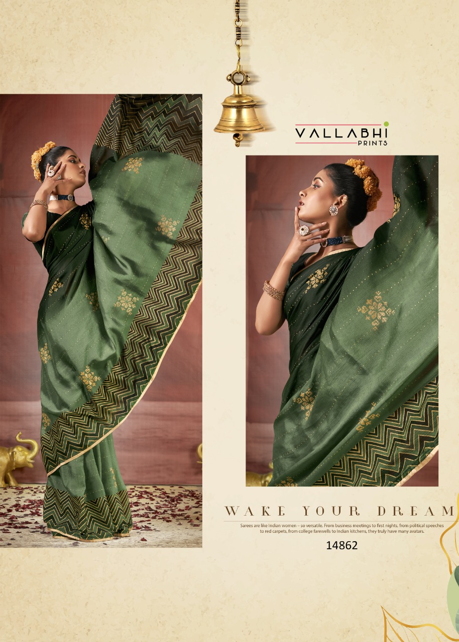 vallabhi print yatika chiffon innovative style saree catalog