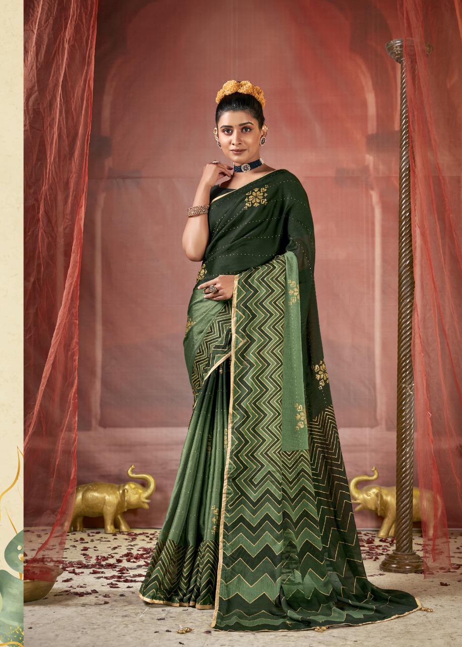 vallabhi print yatika chiffon innovative style saree catalog