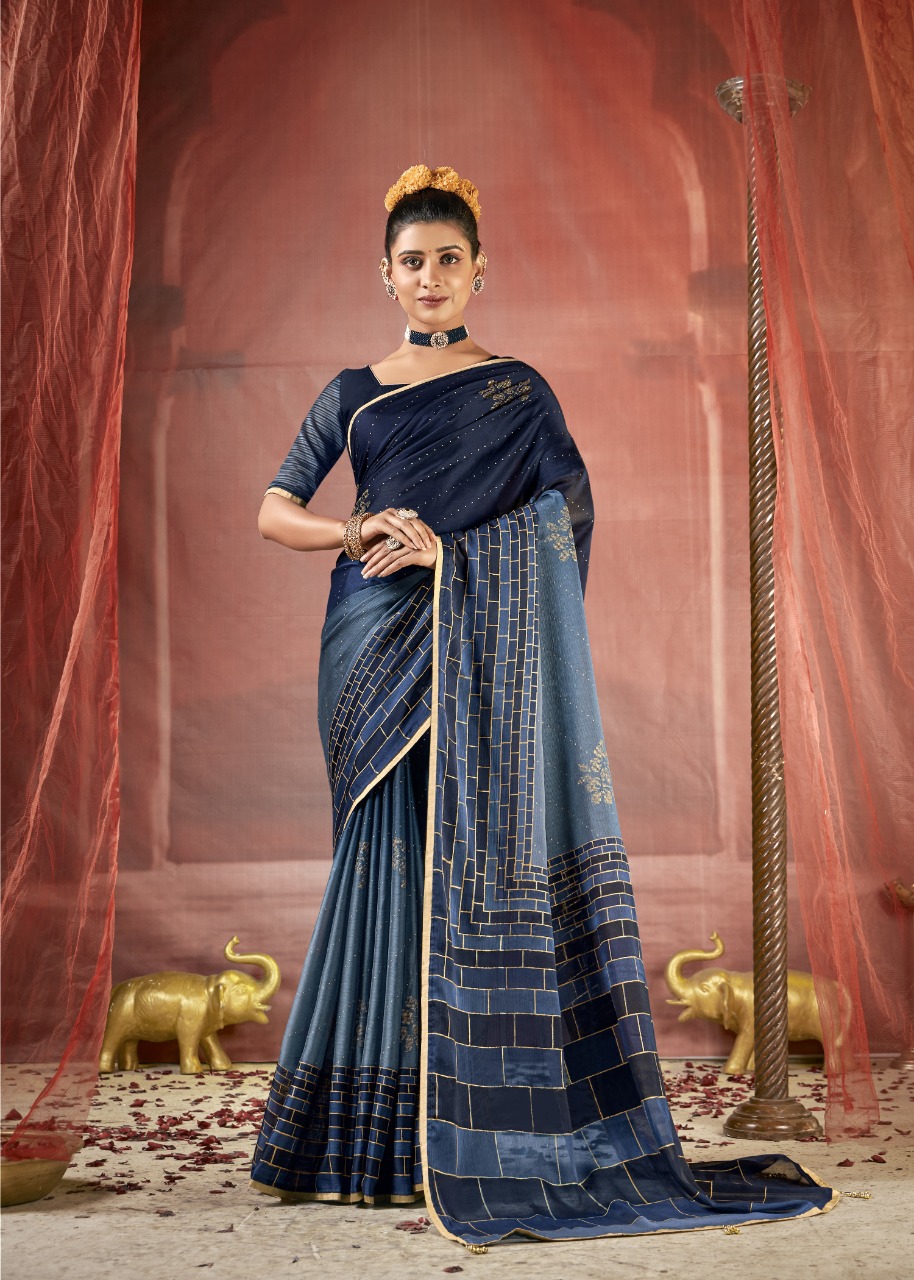 vallabhi print yatika chiffon innovative style saree catalog