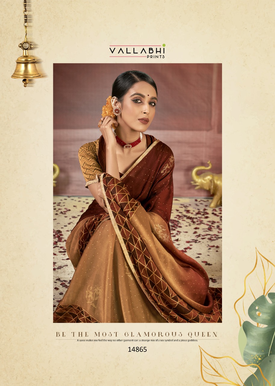 vallabhi print yatika chiffon innovative style saree catalog