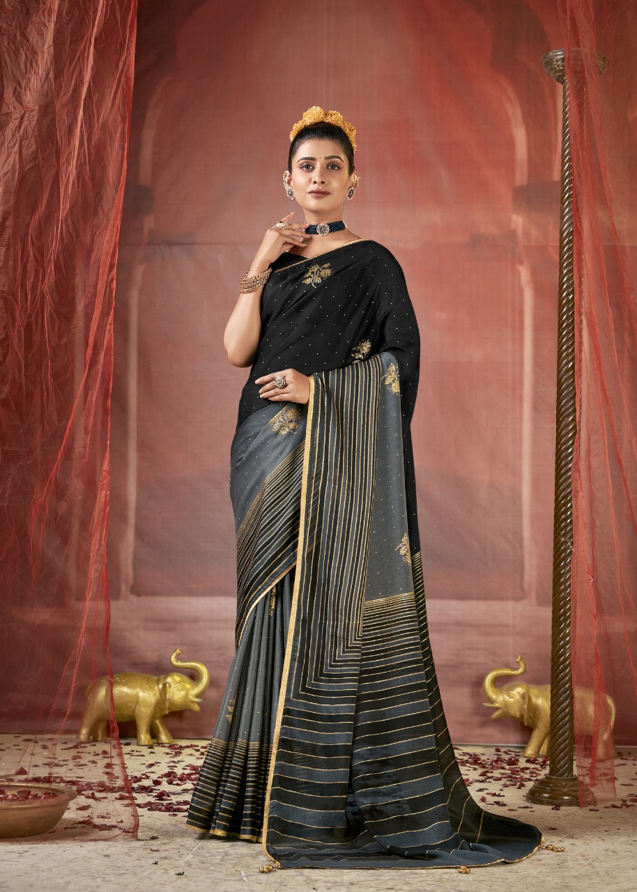 vallabhi print yatika chiffon innovative style saree catalog