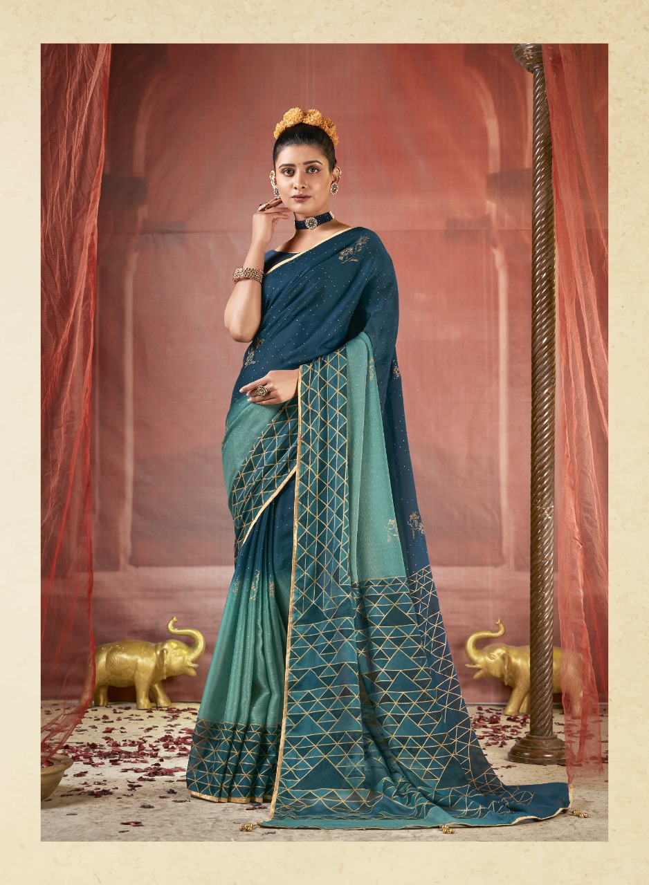 vallabhi print yatika chiffon innovative style saree catalog