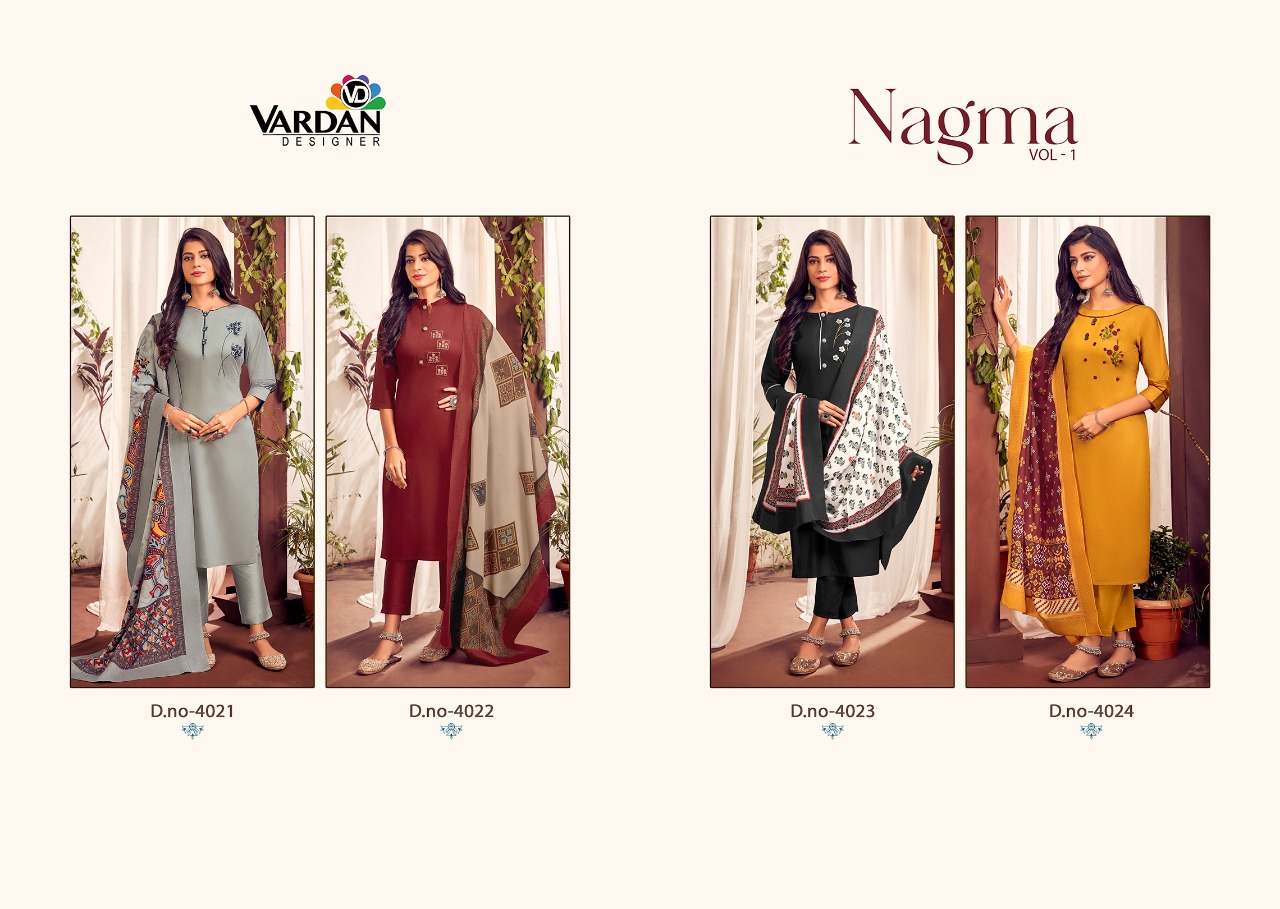 Vardan designer nagma vol 1 jam cotton elegant kurti Bottom with dupatta catalog