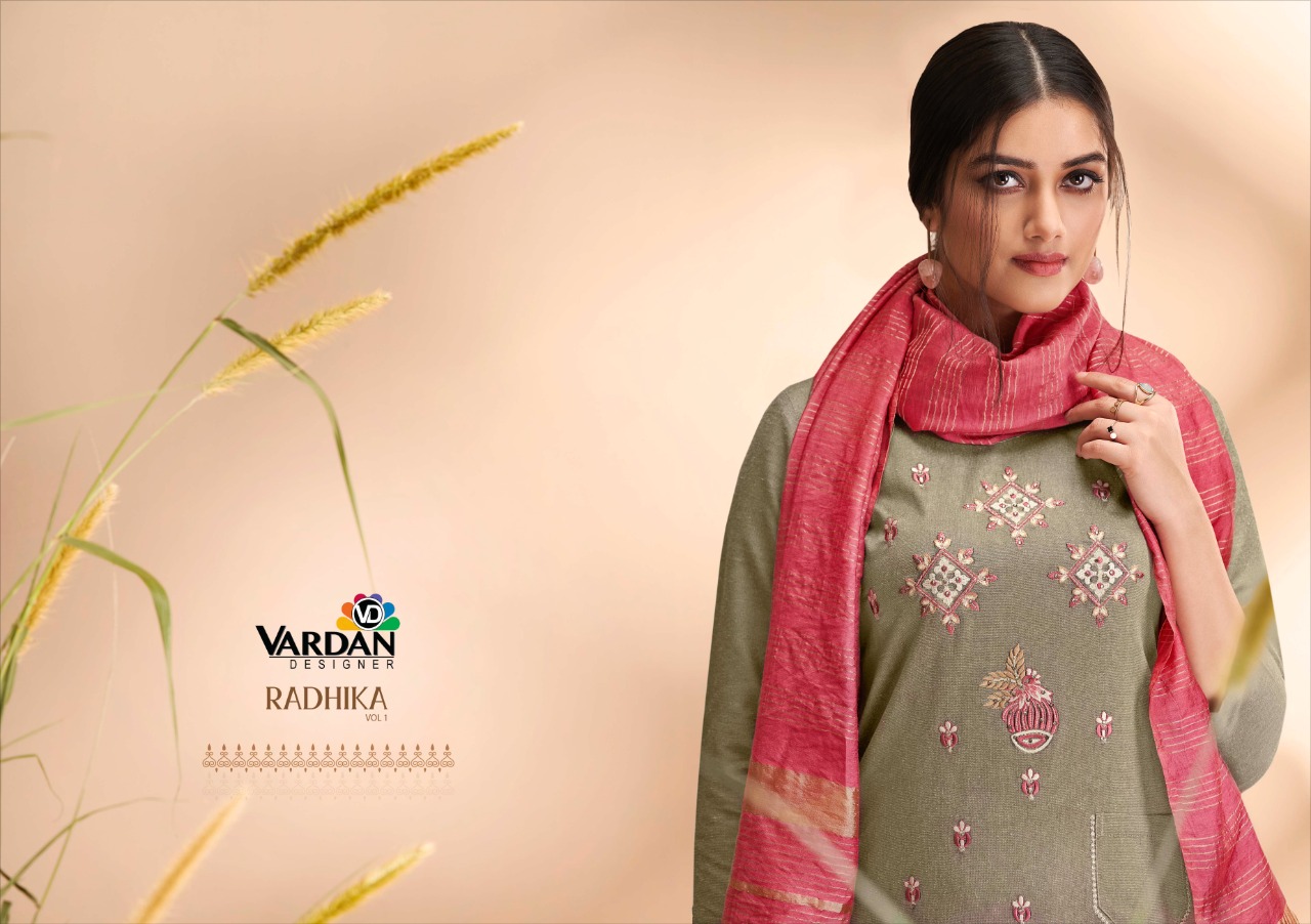 vardan designer radhika 1 cotton gorgeous look top bottom with dupatta catalog