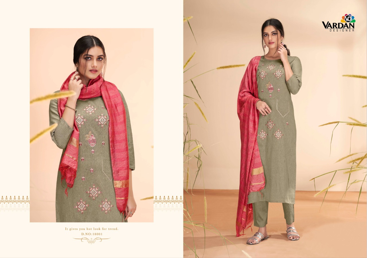 vardan designer radhika 1 cotton gorgeous look top bottom with dupatta catalog