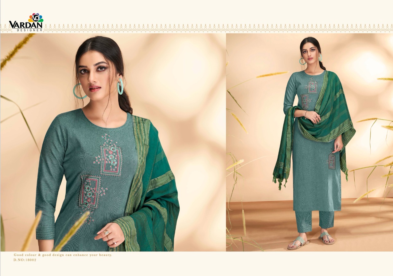 vardan designer radhika 1 cotton gorgeous look top bottom with dupatta catalog