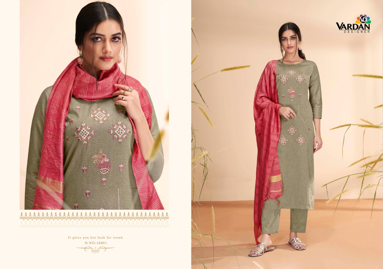 vardan designer radhika 1 cotton gorgeous look top bottom with dupatta catalog