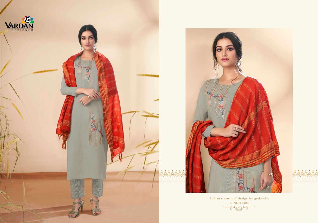 vardan designer radhika 1 cotton gorgeous look top bottom with dupatta catalog