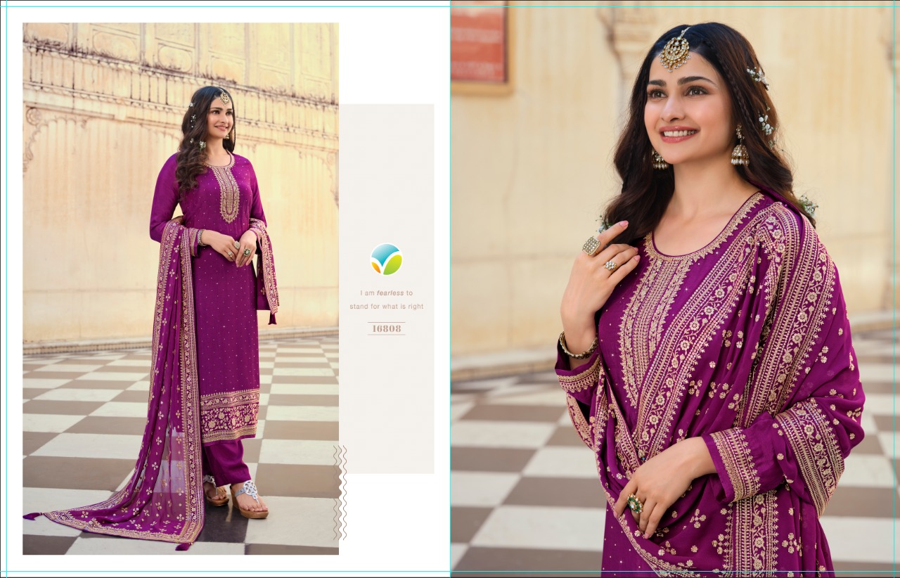 vinay fashion kaseesh nilofar heavy embroidery dola gorgeous look salwar suit catalog