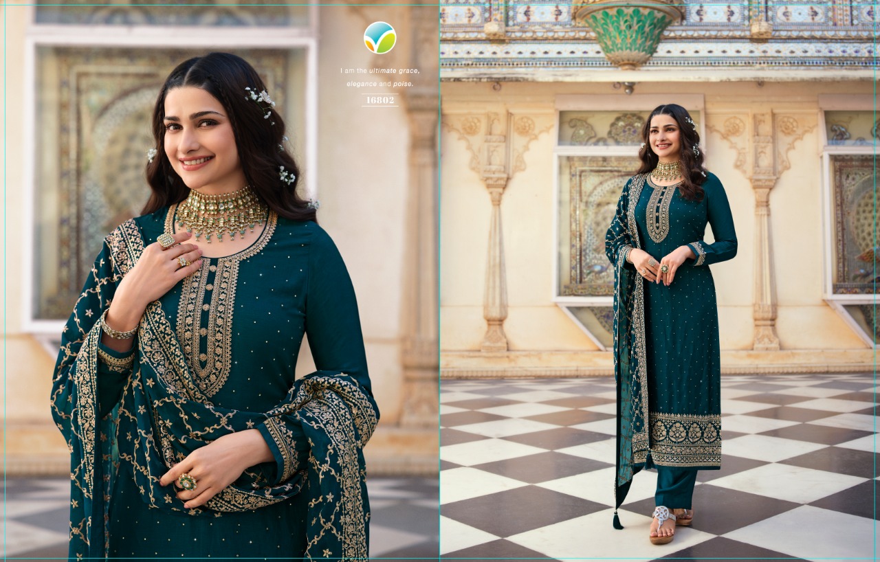 vinay fashion kaseesh nilofar heavy embroidery dola gorgeous look salwar suit catalog