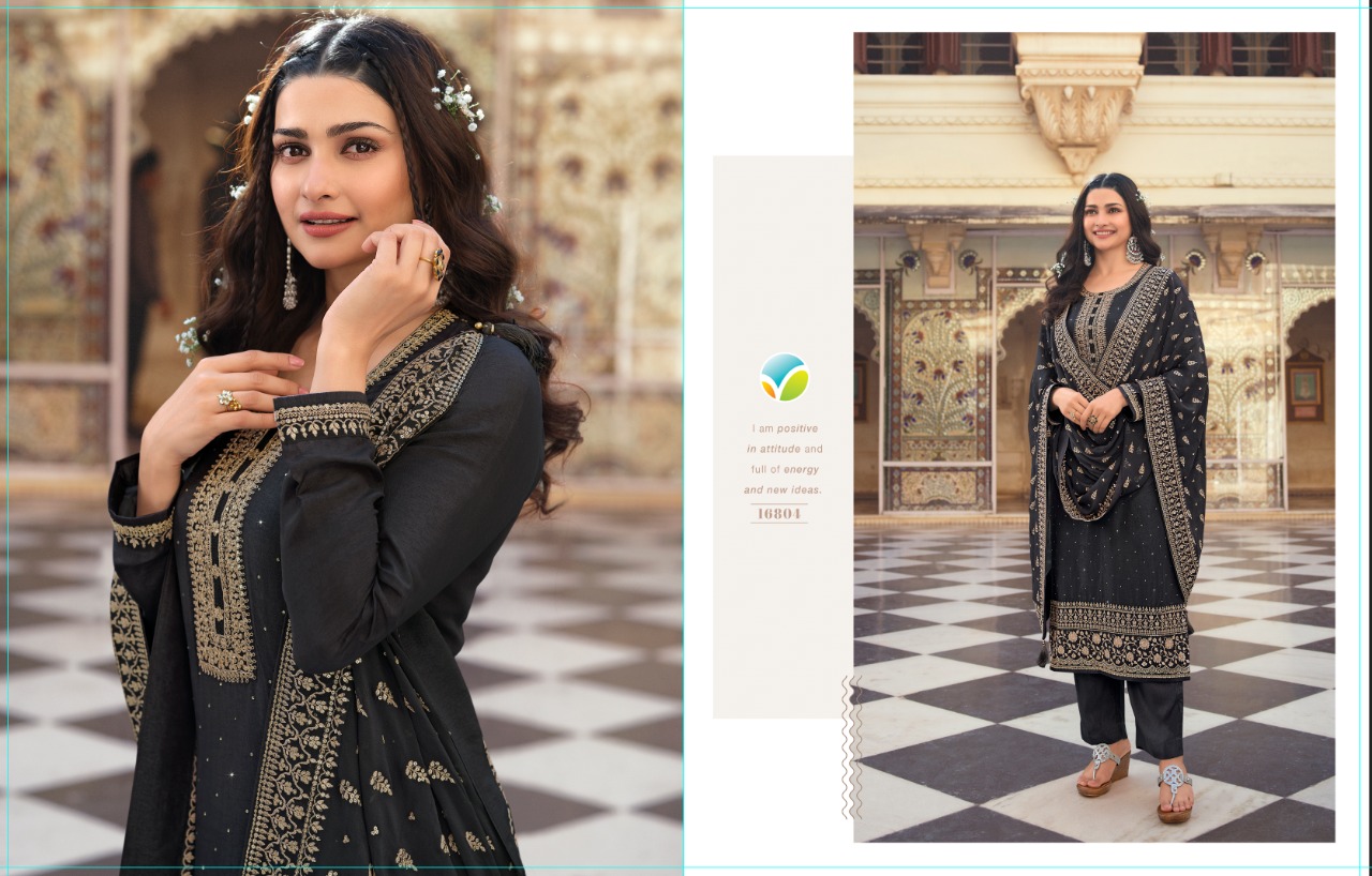 vinay fashion kaseesh nilofar heavy embroidery dola gorgeous look salwar suit catalog