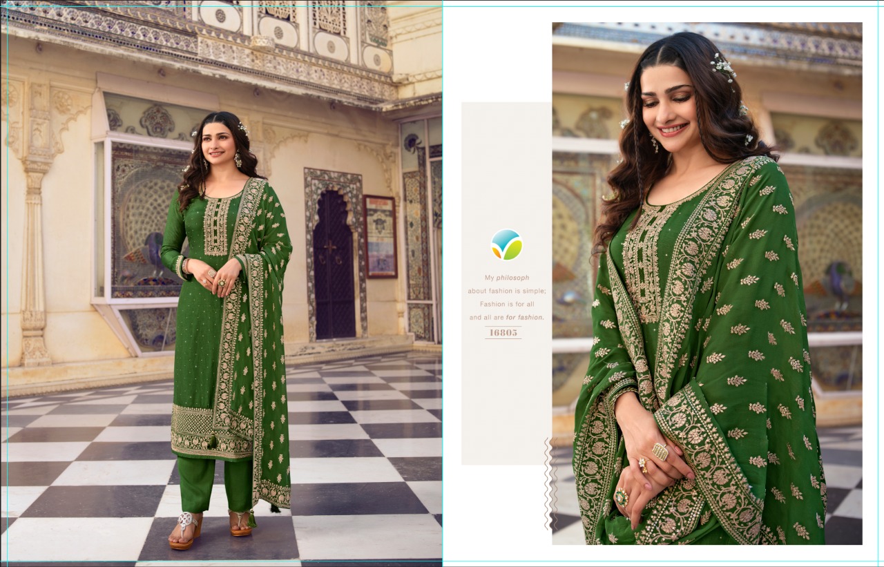 vinay fashion kaseesh nilofar heavy embroidery dola gorgeous look salwar suit catalog