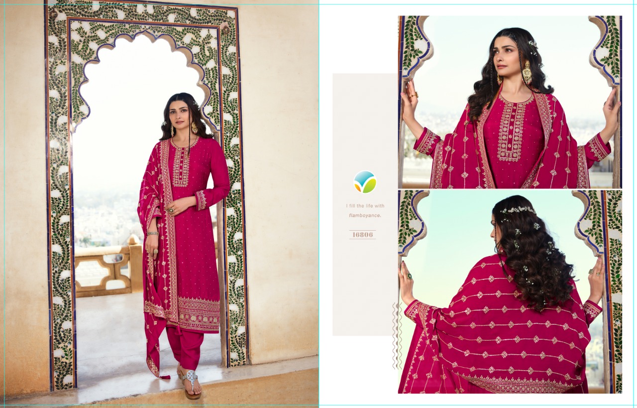 vinay fashion kaseesh nilofar heavy embroidery dola gorgeous look salwar suit catalog