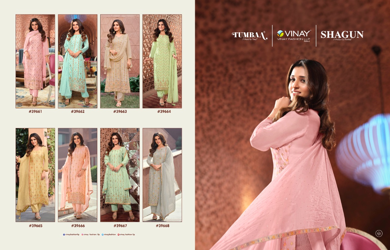 vinay fashion tumbaa shagun viscose  gorgeous look top bottom with dupatta catalog