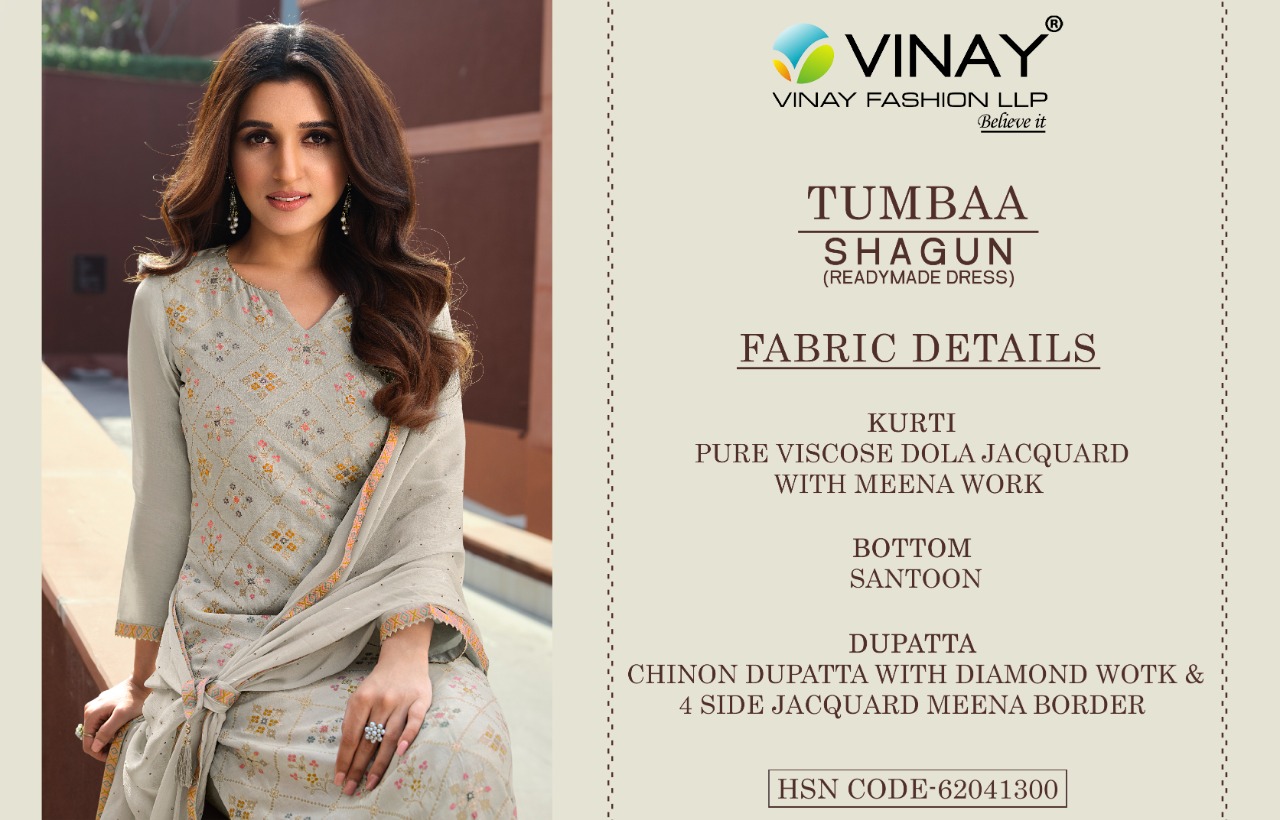 vinay fashion tumbaa shagun viscose  gorgeous look top bottom with dupatta catalog