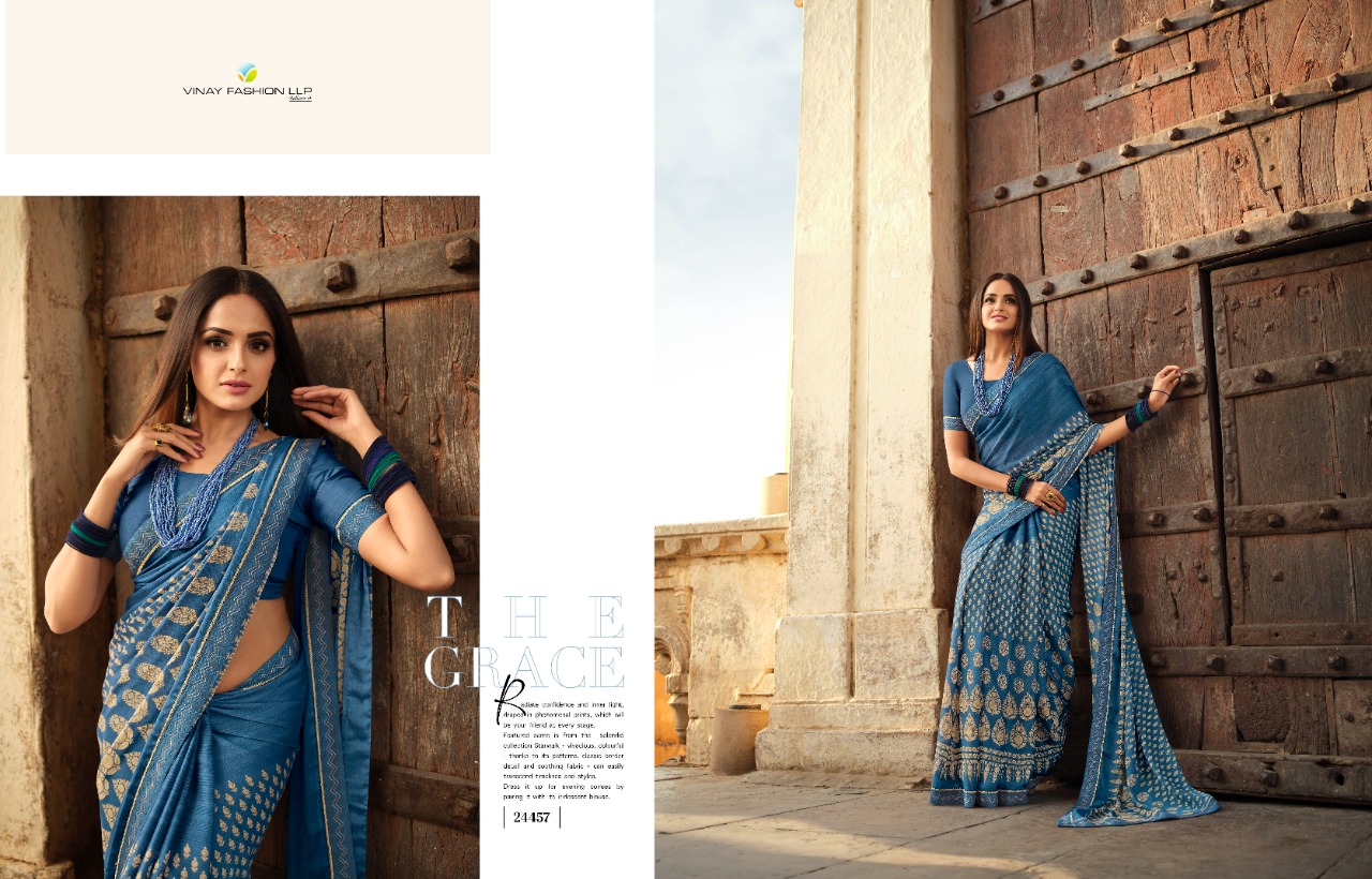 vinay fashoin sheesha starwalk 69 silk exclusive print saree catalog